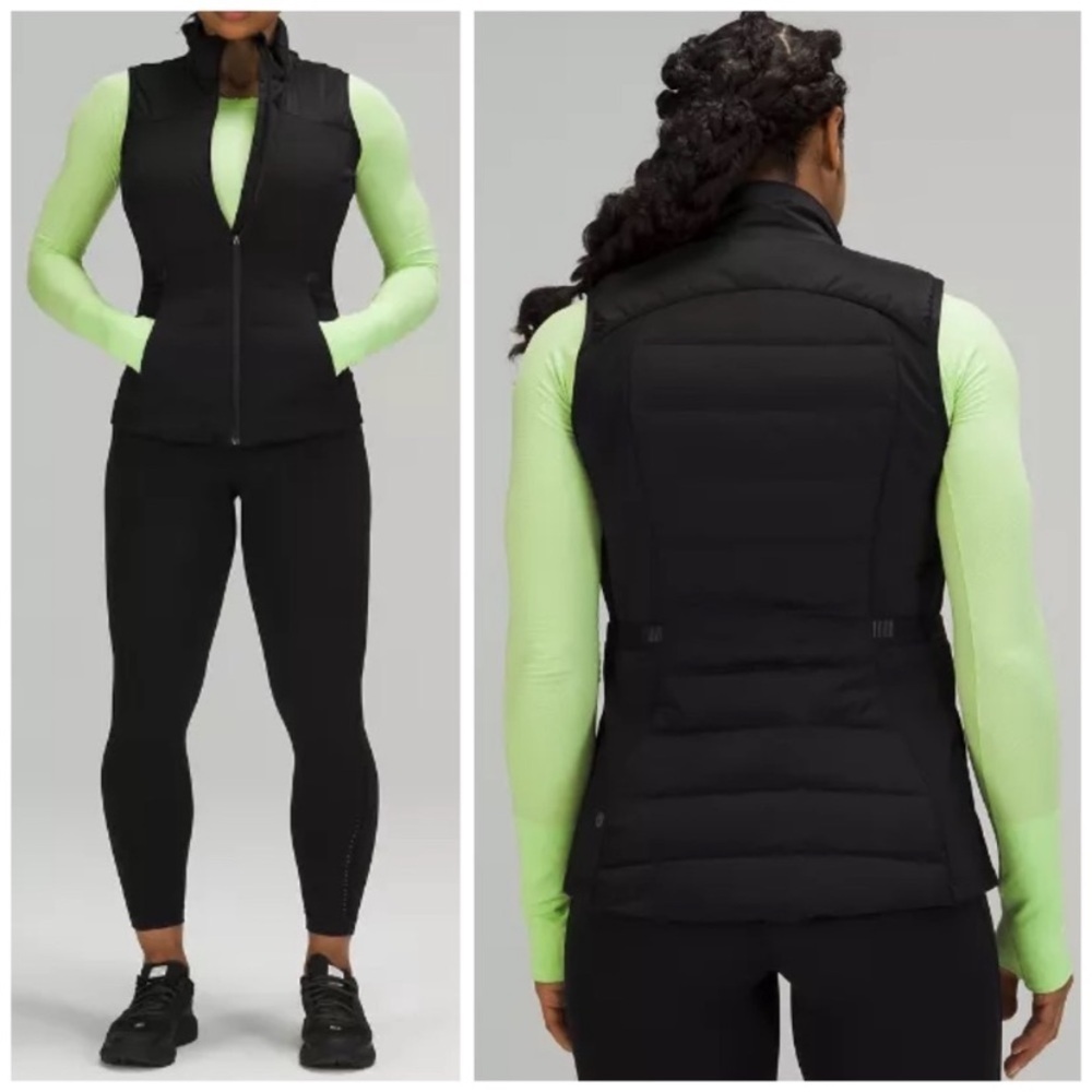Lululemon Down for It All Vest Black Women’s Size 4 Full Zip Down Puffer Vest